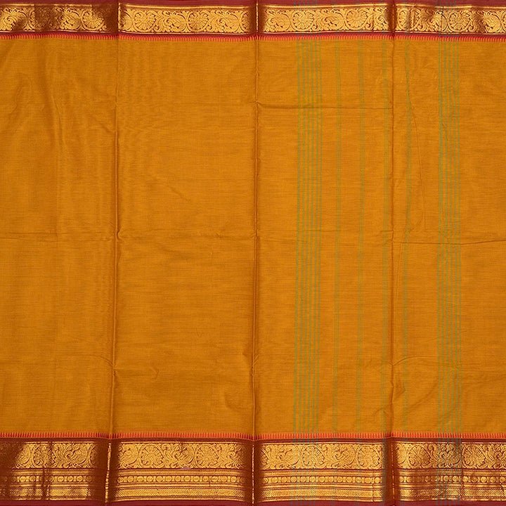 Hayagrivas Turmeric Yellow Handloom Chettinad Cotton Saree SSSBF131H1-1