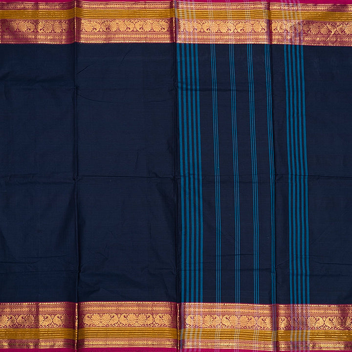 Hayagrivas Midnight Blue Handloom Chettinad Cotton Saree SSSBF131H1-7