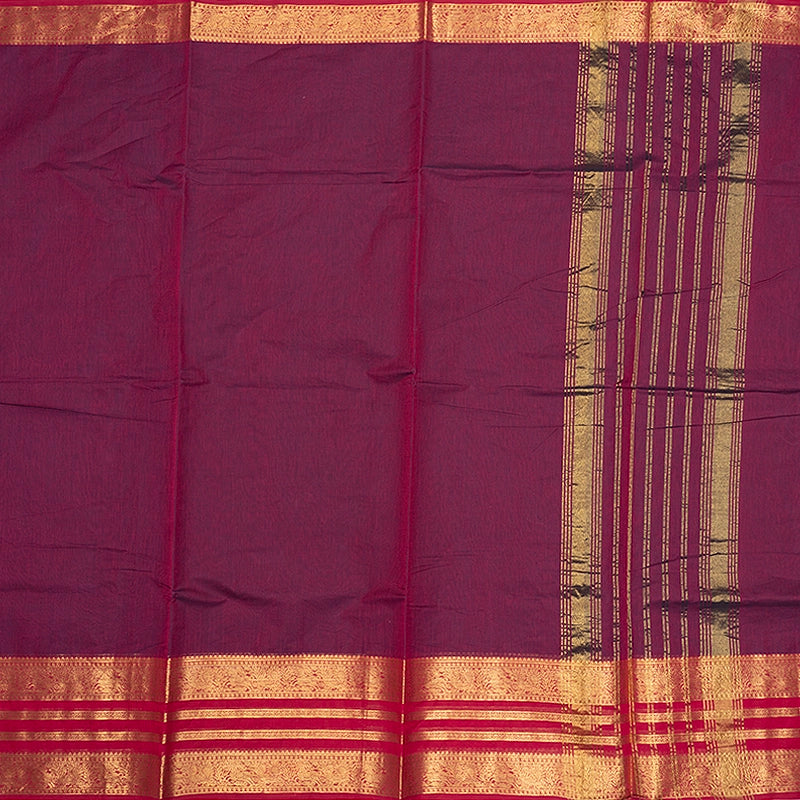 Hayagrivas Purple Handloom Chettinad Cotton Saree SSSBF131H7-1