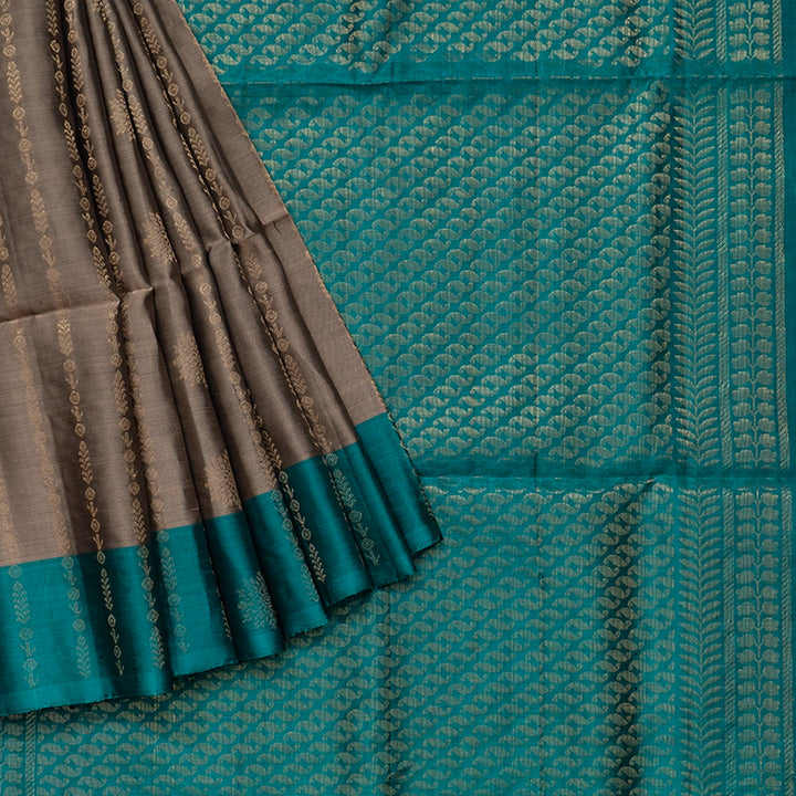 Hayagrivas Elephant Grey Handloom Soft Silk Saree KBF535G4-8