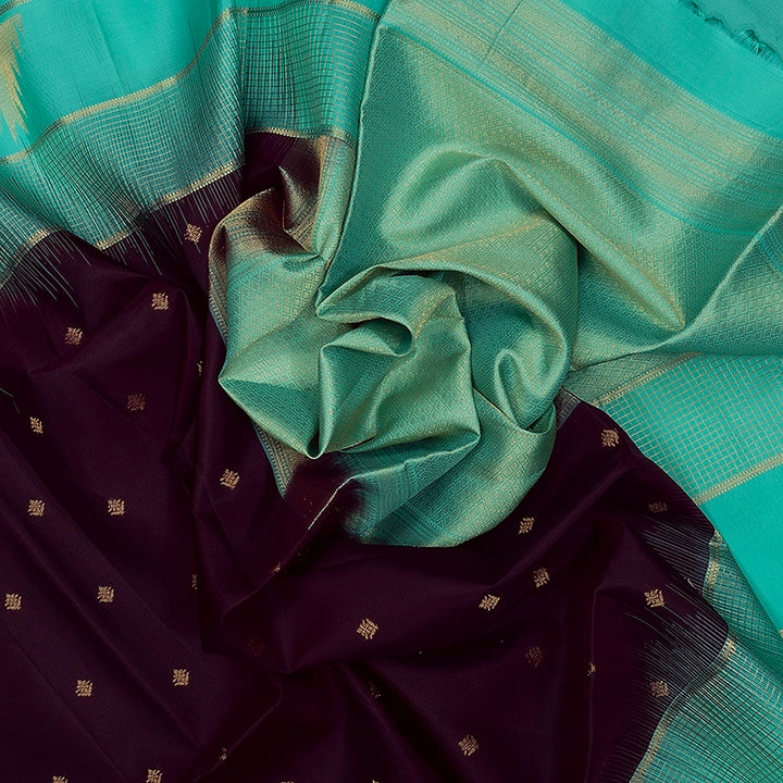 Hayagrivas Deep Jamun Handloom Soft Silk Saree KBF705G1-3