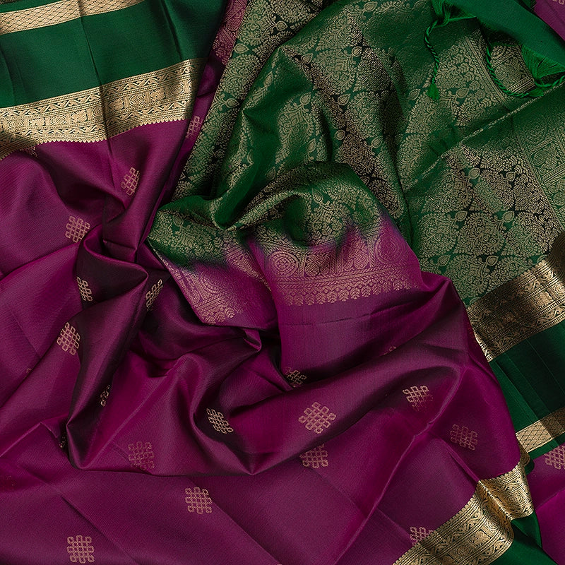 Hayagrivas Purple Handloom Soft Silk Saree KBF532G2-8