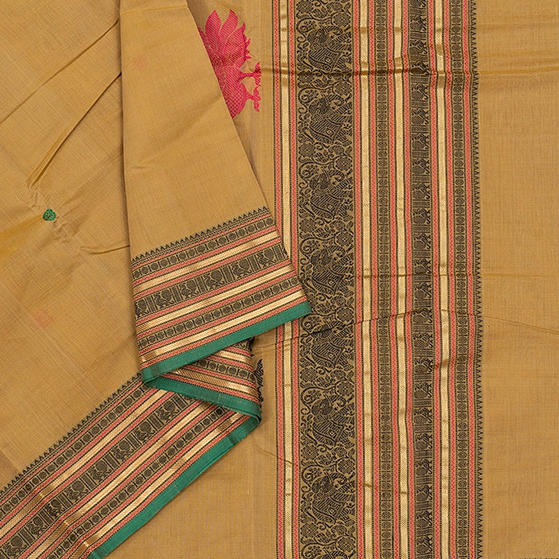 Hayagrivas Sandal Handloom Kanchi Cotton Saree SSCBF66E4-3