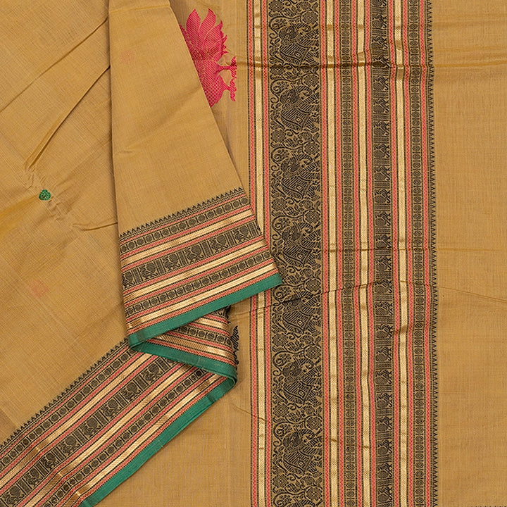 Hayagrivas Sandal Handloom Kanchi Cotton Saree SSCBF66E4-3