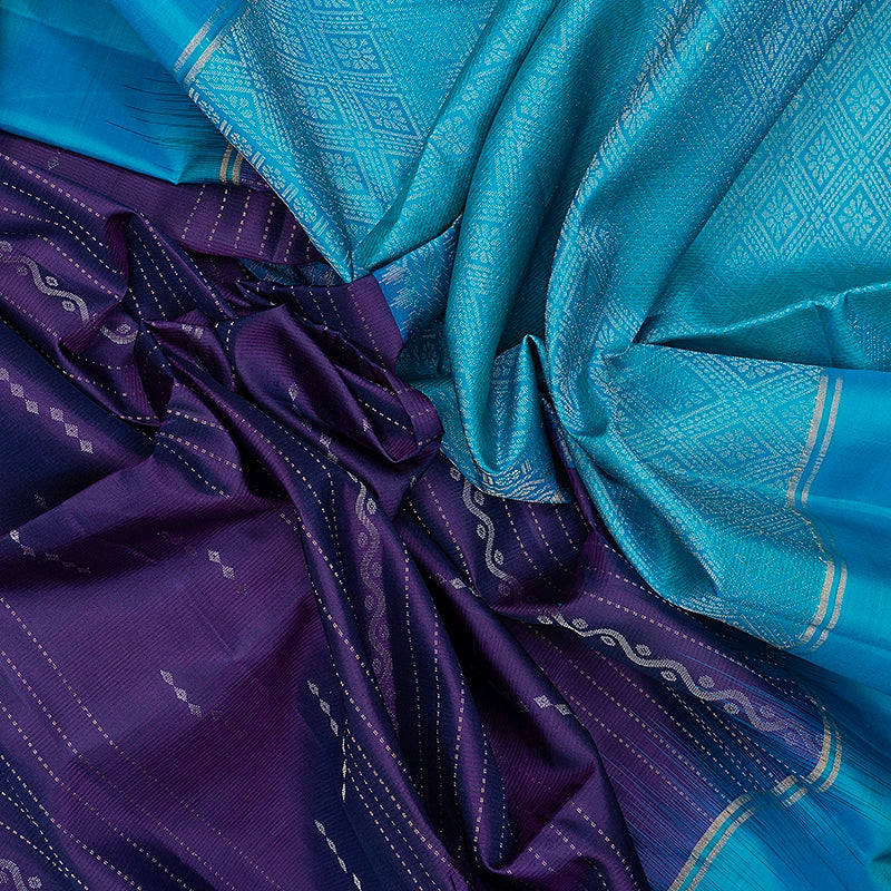 Hayagrivas Purple Handloom Soft Silk Saree KBF566G1-2