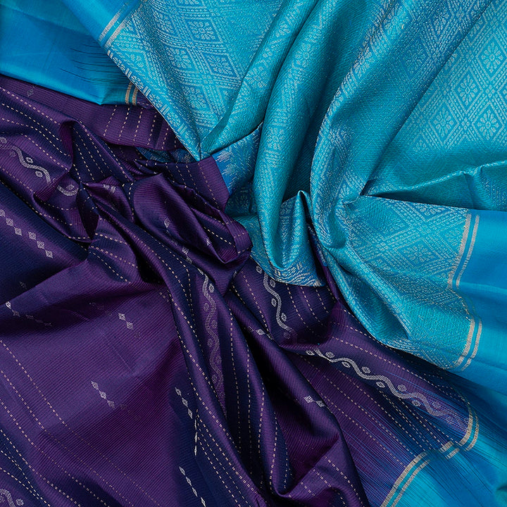 Hayagrivas Purple Handloom Soft Silk Saree KBF566G1-2
