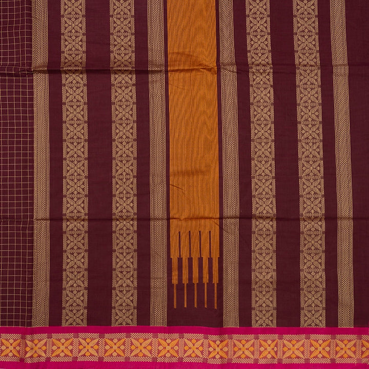 Hayagrivas Burgundy Handloom Kanchi Cotton Saree SSCBF104F2-2