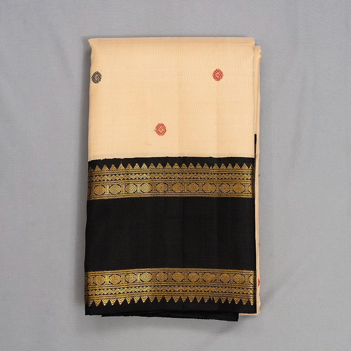 Hayagrivas Handloom Sandal Kanjivaram Silk Saree with Black Border KBF498F1-2