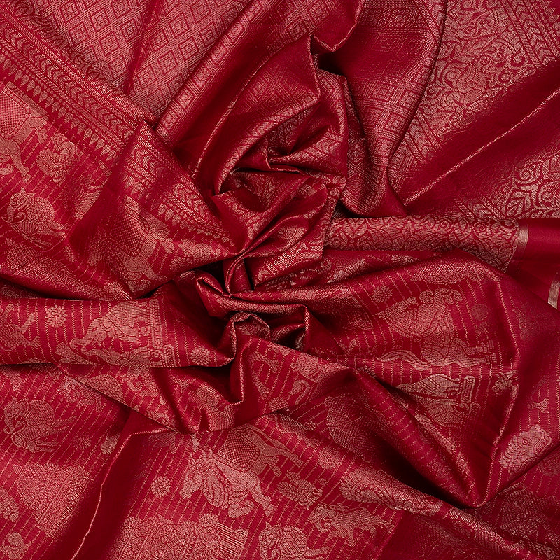 Hayagrivas Maroon Handloom Soft Silk Saree KBF536G2-10