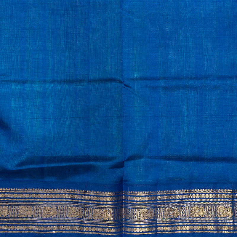 Hayagrivas Sea Blue Pure Silk Cotton Saree SSCBF16D12-1