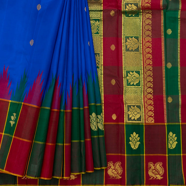Hayagrivas MS Blue Handloom Kanjivaram Silk Saree KBF448F4-5