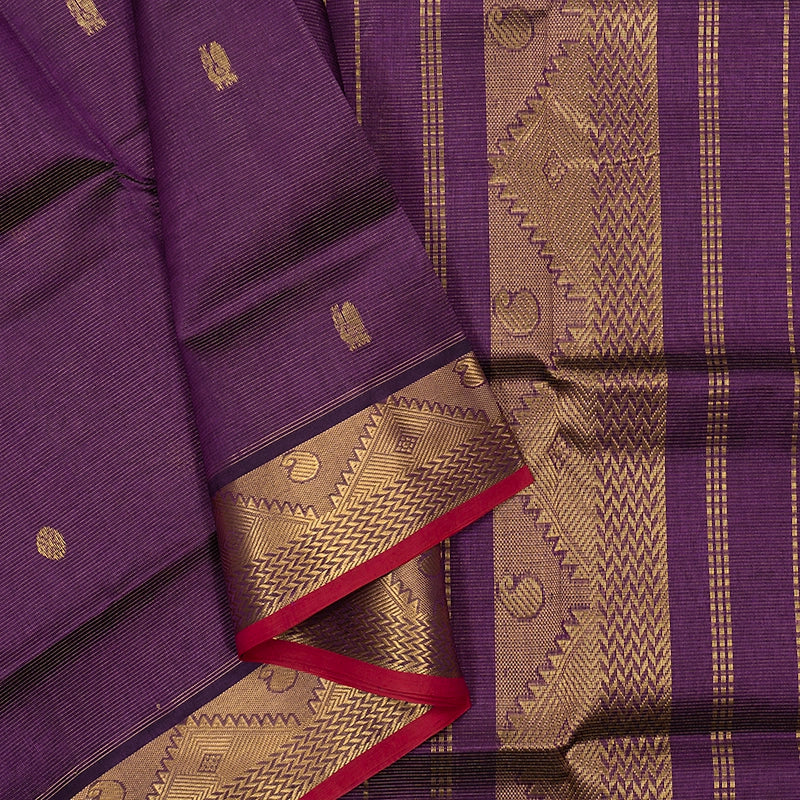 Hayagrivas Purple Pure Silk Cotton Saree SSCBF53E7-3