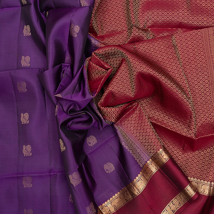Hayagrivas Purple Handloom Soft Silk Saree KBF532G4-15