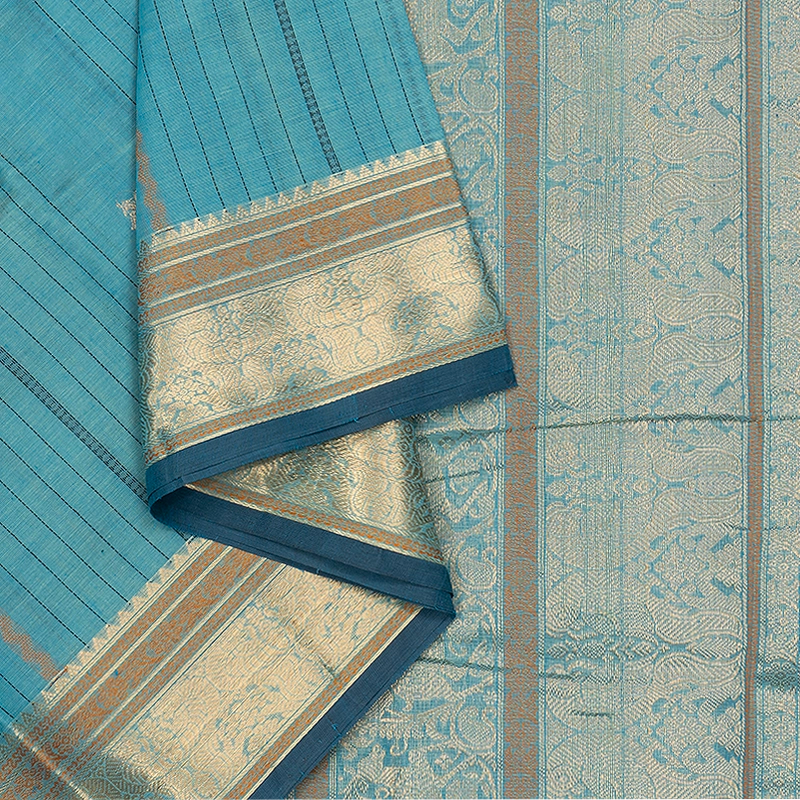 Hayagrivas Powder Blue Handloom Kanchi Cotton Saree SSCBF66E7-5