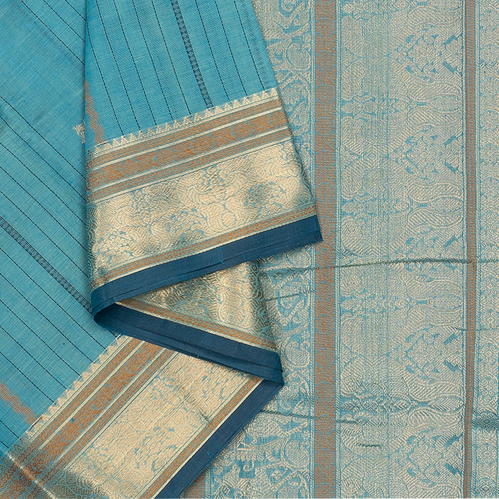 Hayagrivas Powder Blue Handloom Kanchi Cotton Saree SSCBF66E7-5