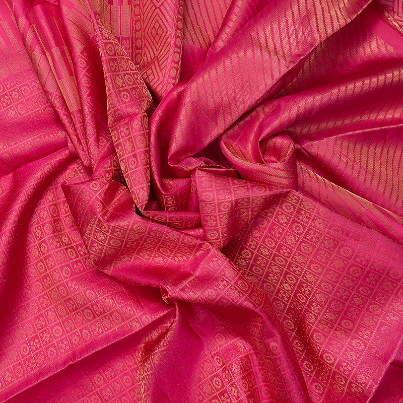 Hayagrivas Rose Pink Handloom Soft Silk Saree KSBE85A38-1