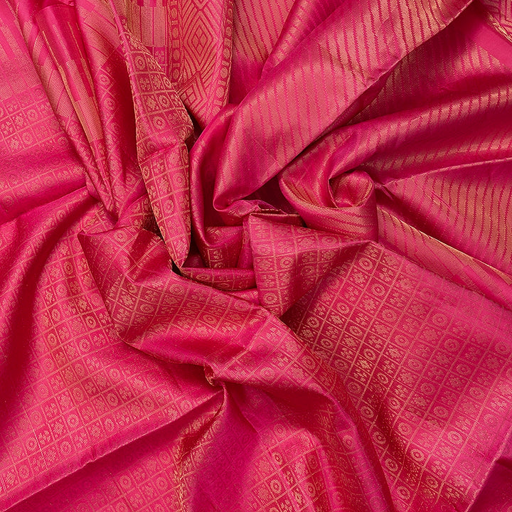 Hayagrivas Rose Pink Handloom Soft Silk Saree KSBE85A38-1