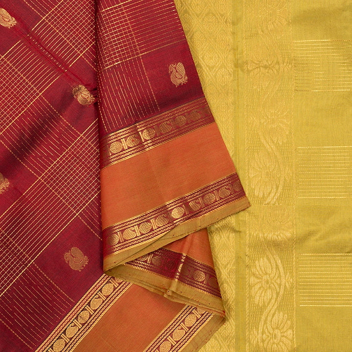 Hayagrivas Araku Maroon Pure Silk Cotton Saree SSCBF13D13-1