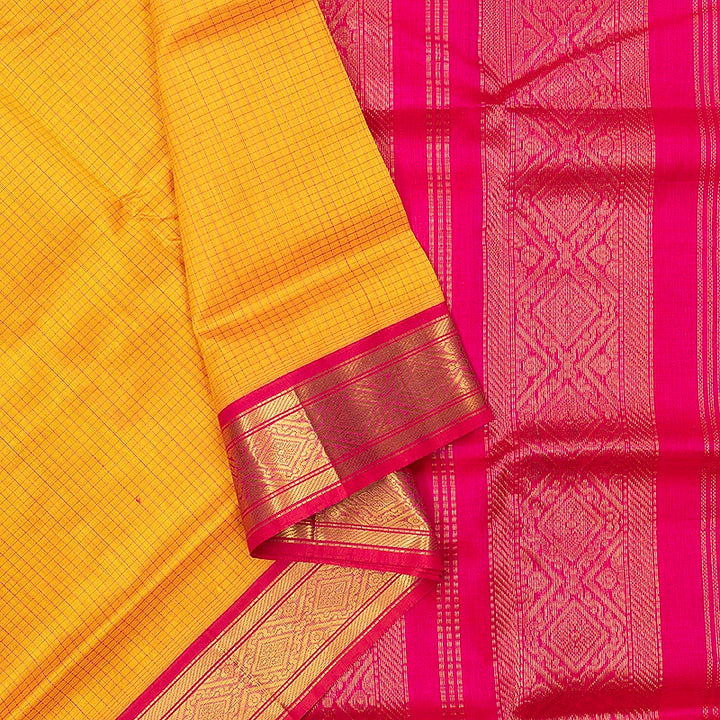 Hayagrivas Yellow Pure Silk Cotton Saree SSCBF35D5-15