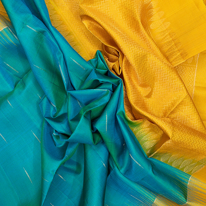 Hayagrivas Aqua Green Handloom Soft Silk Saree KBF566G2-2