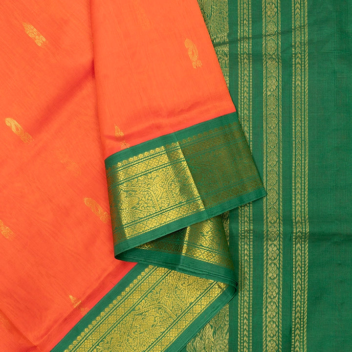 Hayagrivas Fanta Orange Pure Silk Cotton Saree SSCBF34D5-14
