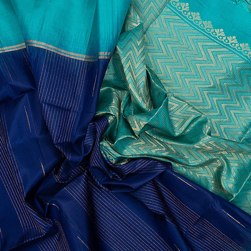 Hayagrivas Royal Blue  Handloom Soft Silk Saree KBF566G4-1