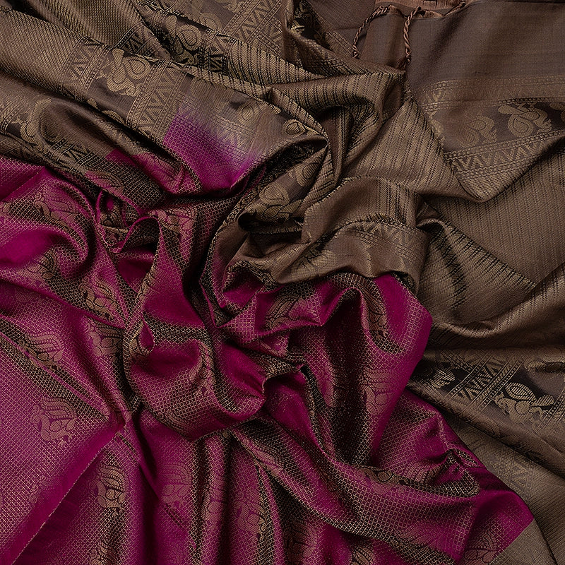 Hayagrivas Purple Handloom Soft Silk Saree KSBE85A39-1
