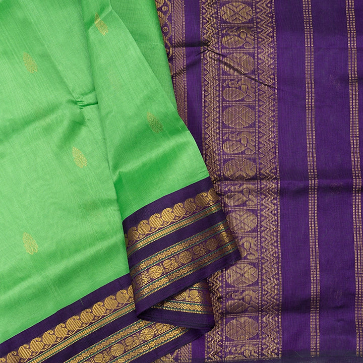 Hayagrivas Neon Green Pure Silk Cotton Saree SSCBF16D1-6
