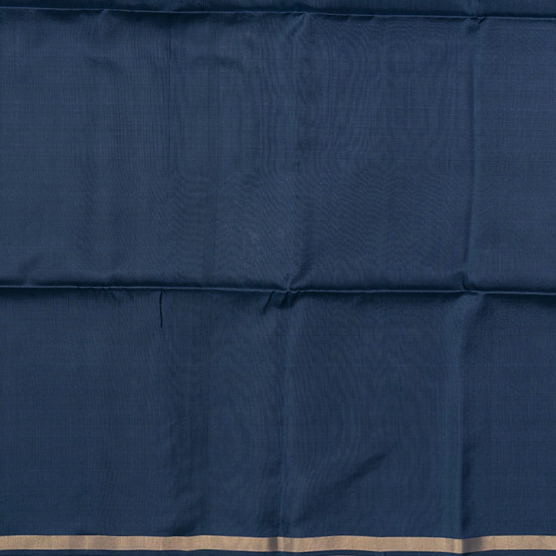 Hayagrivas Bluish-Grey Handloom Soft Silk Saree KBE2106A39-1
