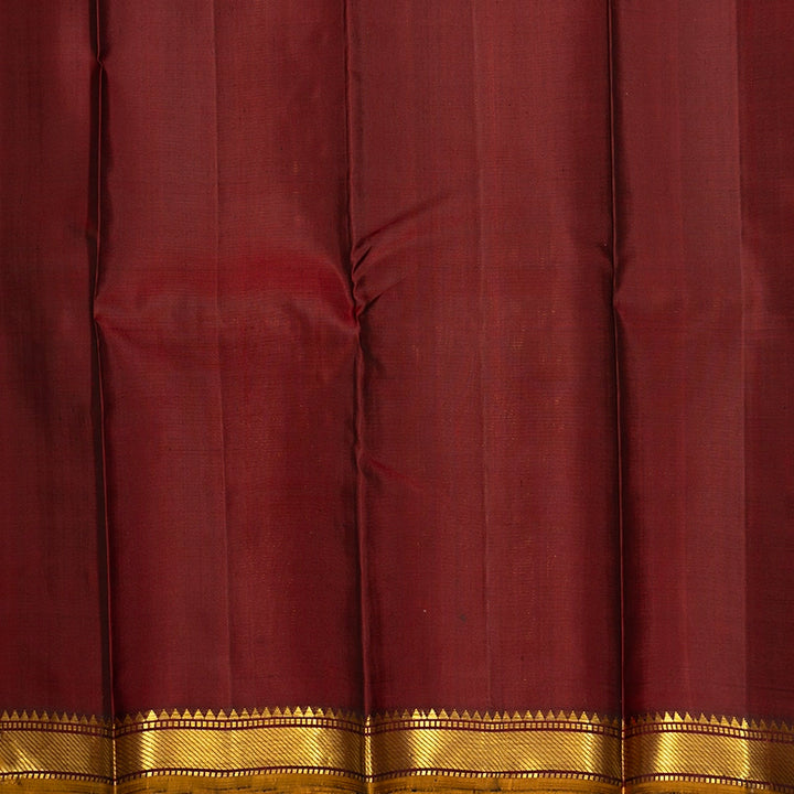 Hayagrivas Handloom Bottle Green Kanjivaram Silk Saree with Maroon Border KBE1474J4-4