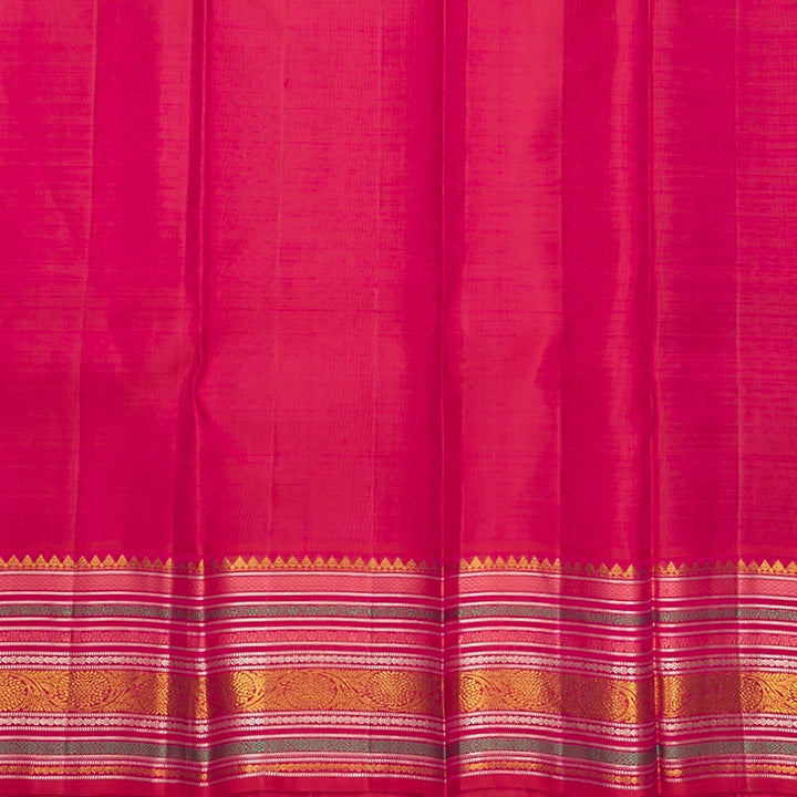 Hayagrivas Handloom Brinjal Purple Kanjivaram Silk Saree with Pink Border KBE1818L6-1