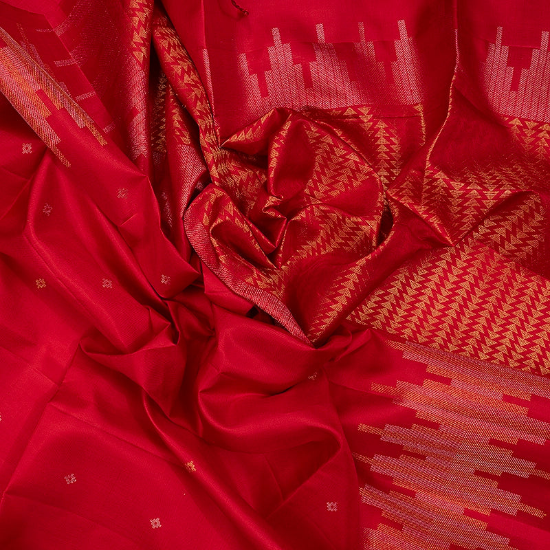 Hayagrivas Red Handloom Soft Silk Saree KBF536G3-8