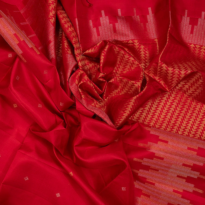 Hayagrivas Red Handloom Soft Silk Saree KBF536G3-8