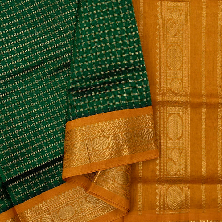 Hayagrivas Bottle Green Pure Silk Cotton Saree SSCBF35D3-7