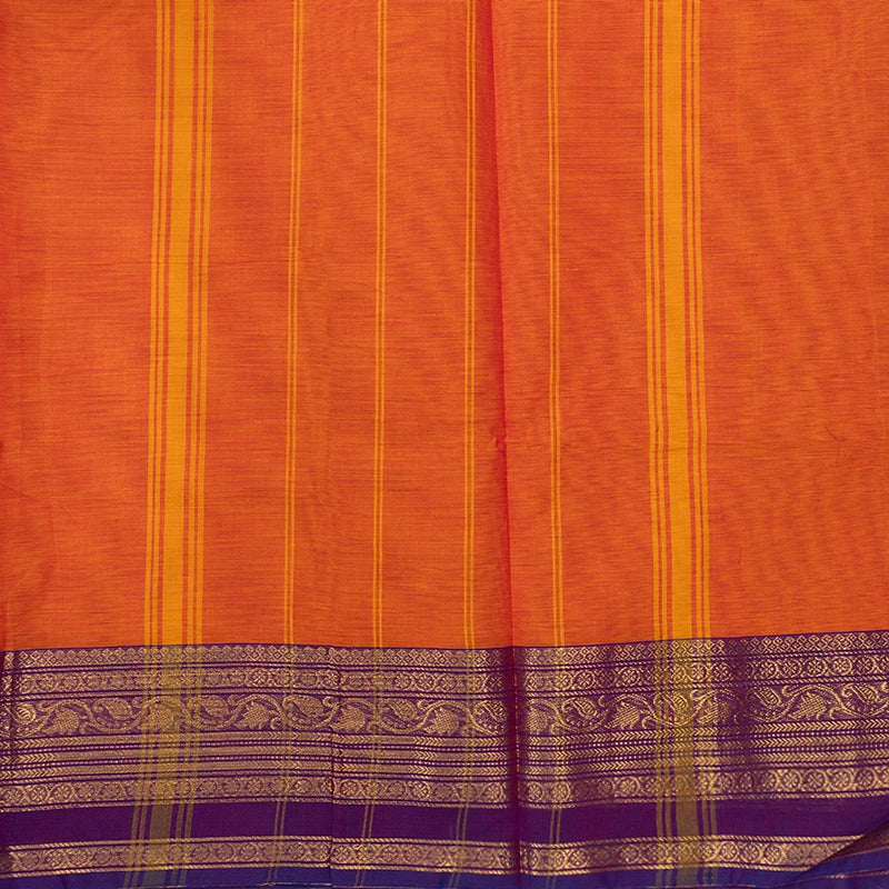 Hayagrivas Orange Handloom Chettinad Cotton Saree SSKBF87F1-4
