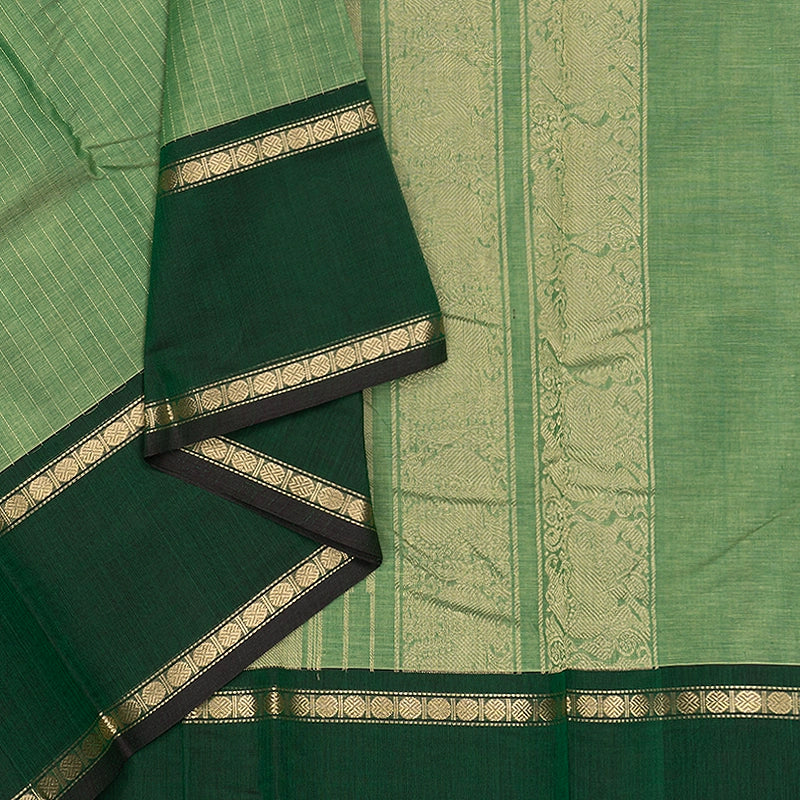 Hayagrivas Light Green Handloom Kanchi Cotton Saree SSCBF66E3-3
