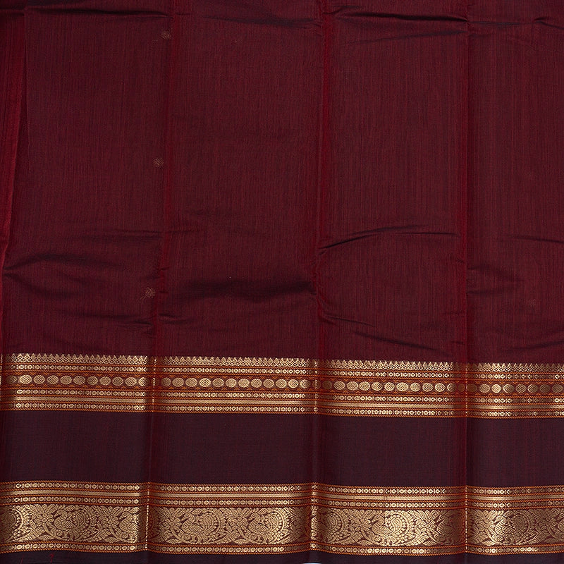 Hayagrivas Maroon Handloom Kanchi Cotton Saree SSCBF66E7-4