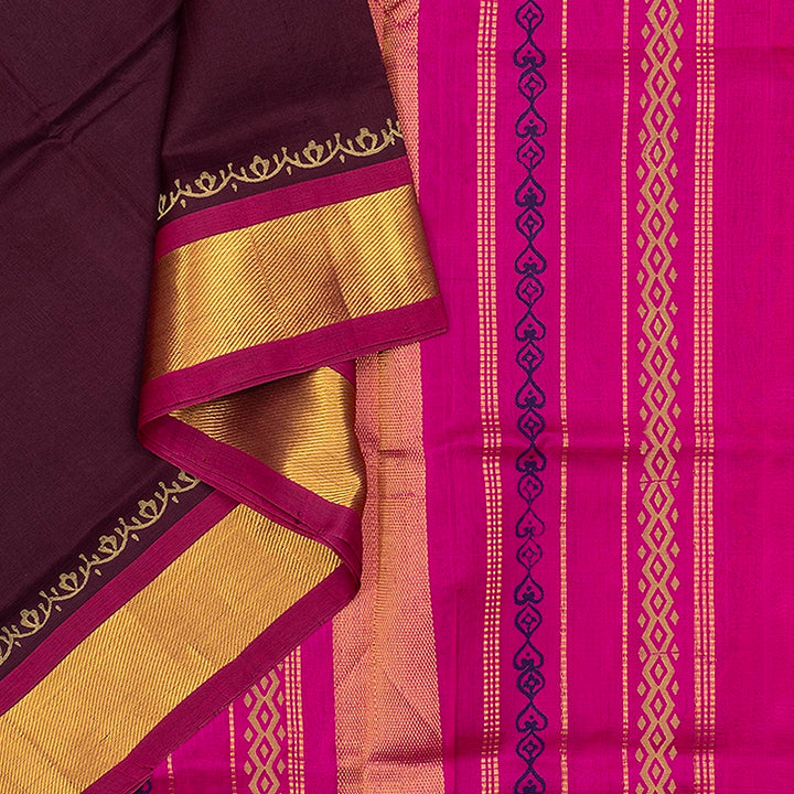 Hayagrivas Nagapazham Pure Printed Silk Cotton Saree HBF195E3-20