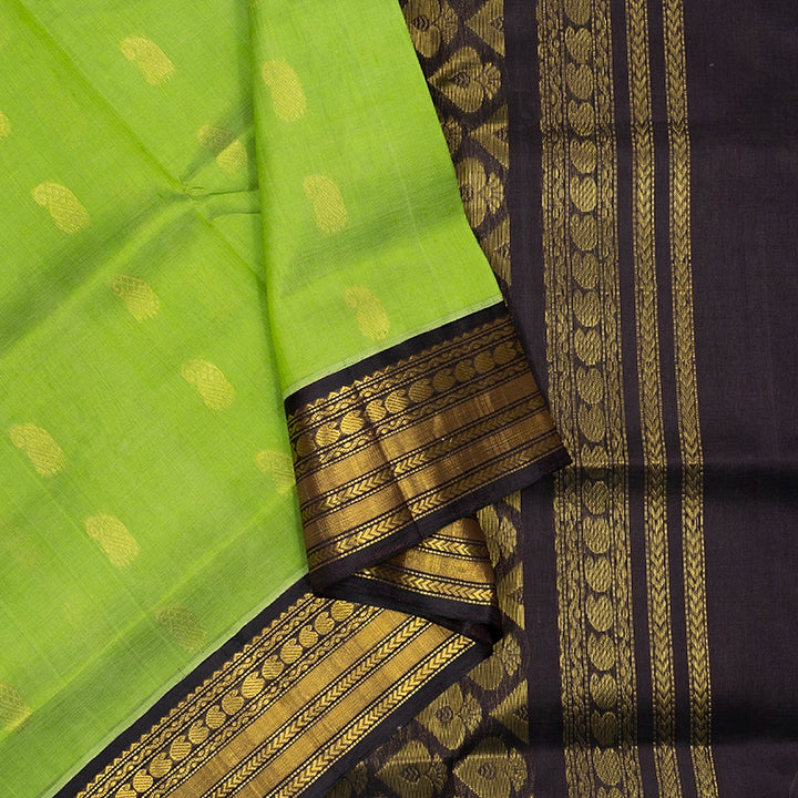 Hayagrivas Lime Green Pure Silk Cotton Saree SSCBF16D1-1
