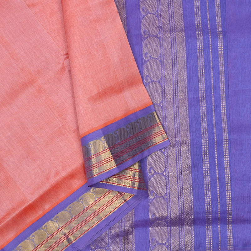 Hayagrivas Coral Peach Pure Silk Cotton Saree SSCBF56E9-9