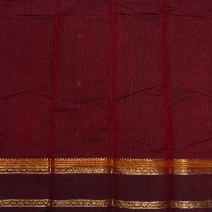 Hayagrivas Maroon Handloom Kanchi Cotton Saree SSCBF66E5-6