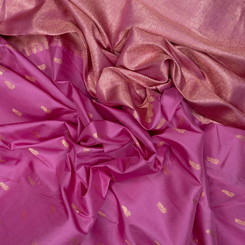 Hayagrivas Handloom Lotus Pink Kanjivaram Silk Saree KBF582G4-1