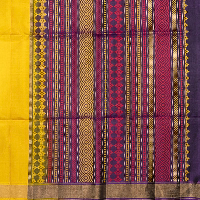 Hayagrivas Mustard Yellow Handloom Soft Silk Saree KBF1033I1-1