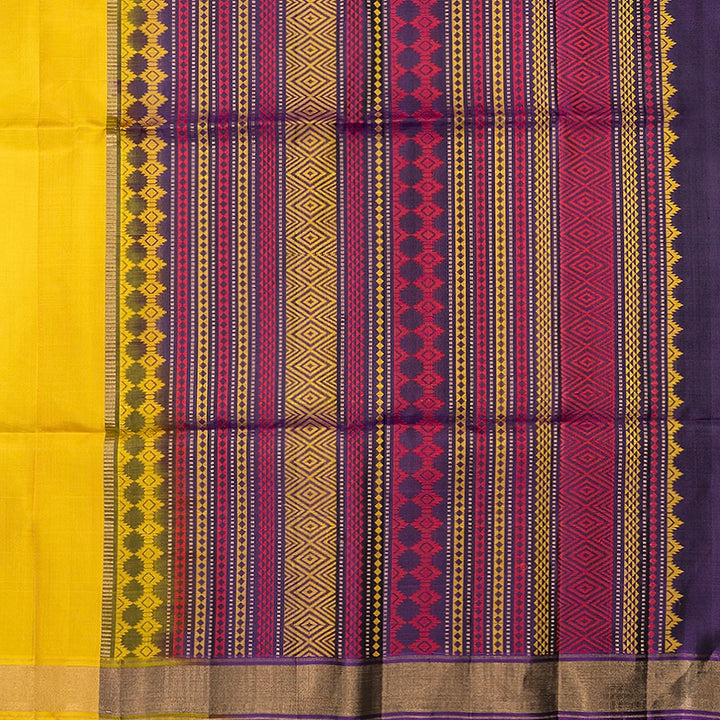 Hayagrivas Mustard Yellow Handloom Soft Silk Saree KBF1033I1-1