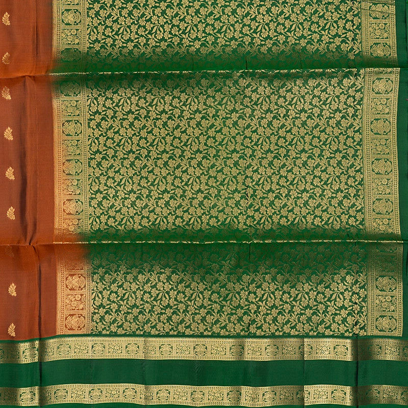Hayagrivas Rust Orange Handloom Soft Silk Saree KBF1076I1-10