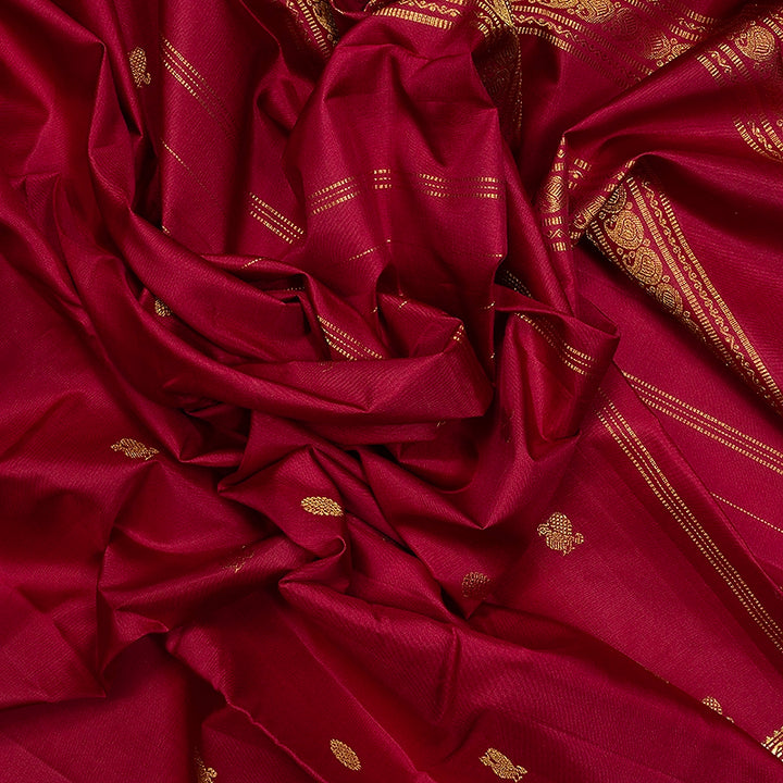 Hayagrivas Handloom Maroon Kanjivaram Silk Saree KBF223E1-1