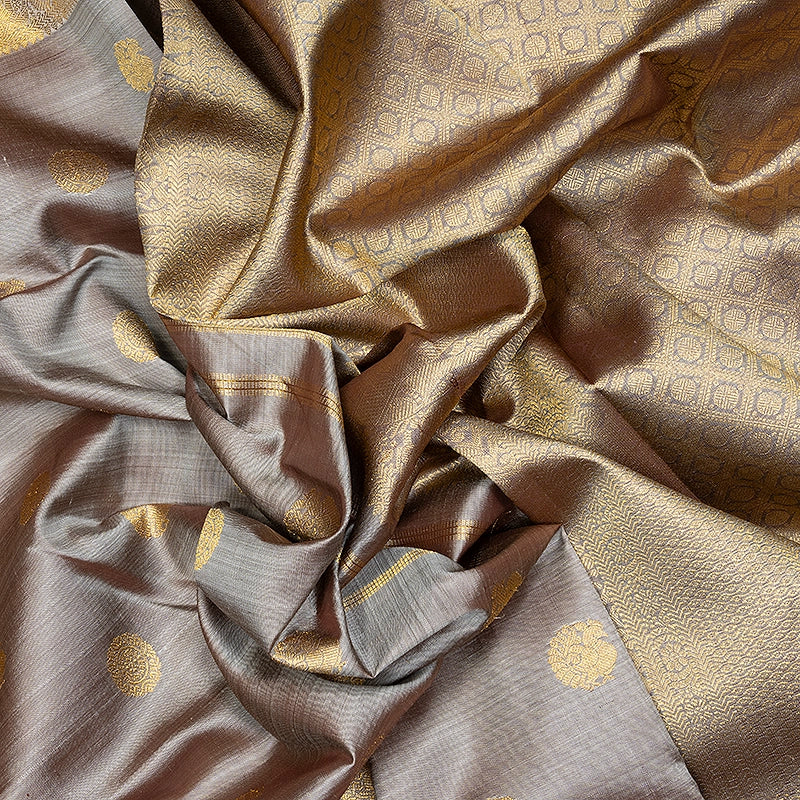 Hayagrivas Handloom Greige Kanjivaram Silk Saree KBF394F4-1