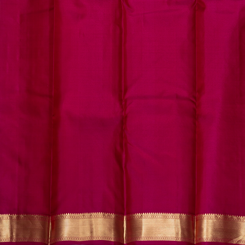 Hayagrivas Handloom Golden Orange Kanjivaram Silk Saree with Deep Pink Border KBF465F12-3