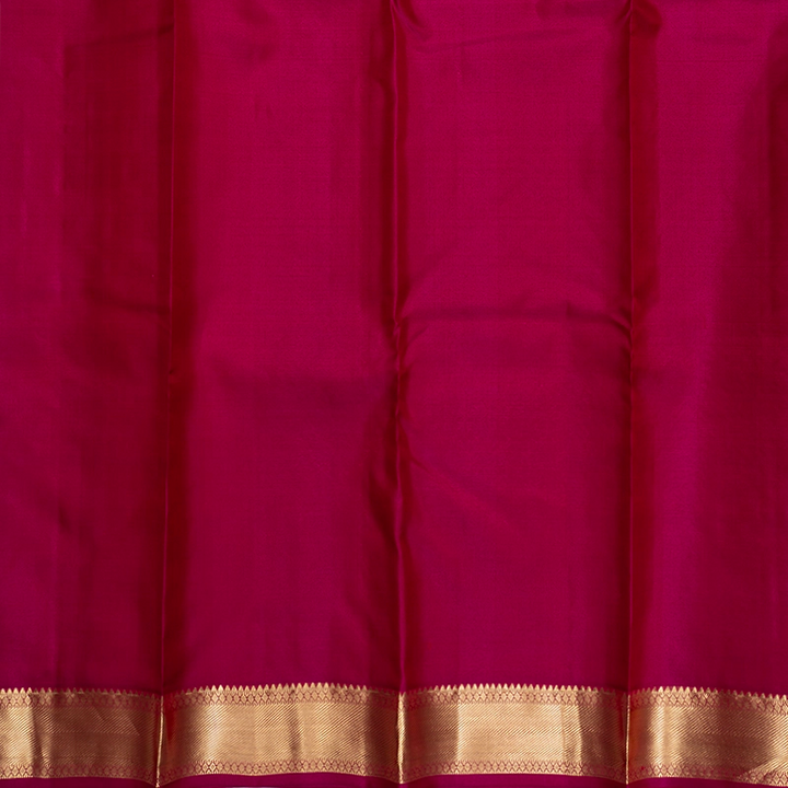Hayagrivas Handloom Golden Orange Kanjivaram Silk Saree with Deep Pink Border KBF465F12-3