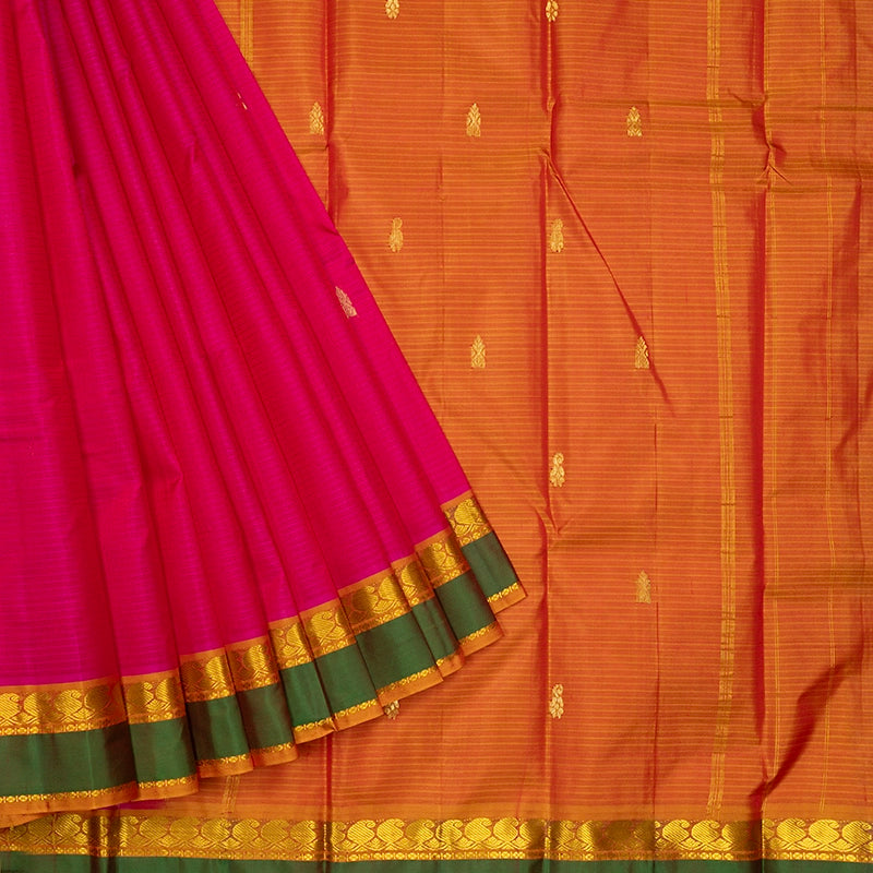 Hayagrivas Handloom Pink Kanjivaram Silk Saree KBF486F3-17